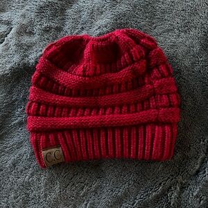 C.C Red Knit Beanie